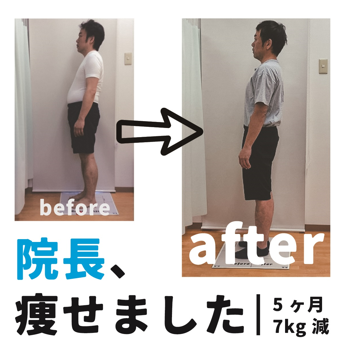 ポッコリお腹引き締めで50代男性が7キロダウン