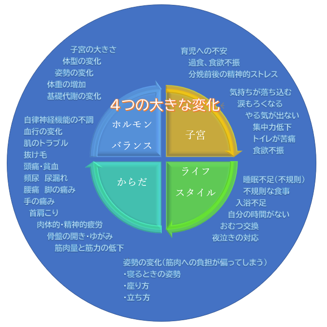 妊娠～産後の変化・不調の一例